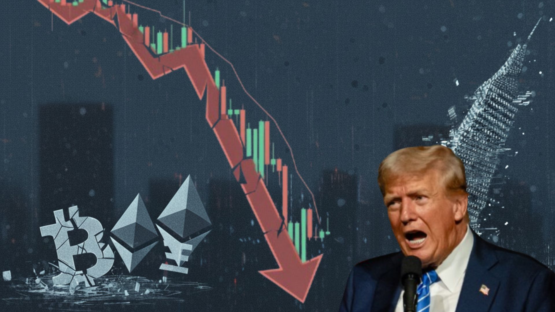 ক্রিপ্টো ইতিহাসের সবচেয়ে বড় পতনের জন্য দায়ী ডোনাল্ড ট্রাম্প